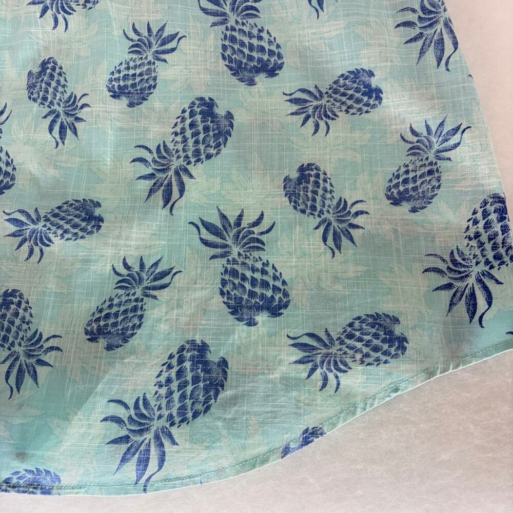 IZOD Men's 2XL Dockside Chambray Pineapple Short Sleeve Button Down Shirt NWT - Picture 10 of 16